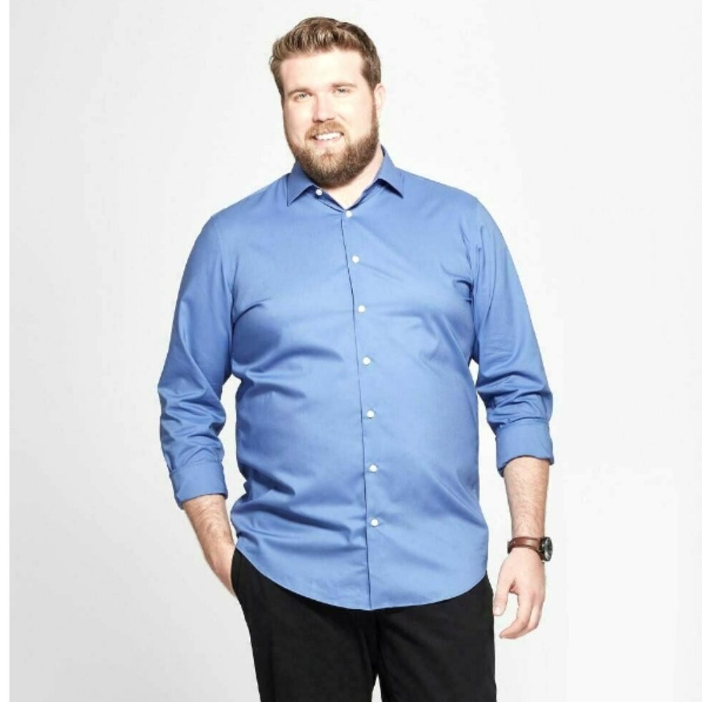 NWT Goodfellow French Blue Dress Shirt Big & Tall - Picture 2 of 3